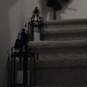 Black Lantern with LED candle